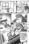  chubby comic dog english_text futaba_kotobuki greyscale male mammal monochrome namihira_kousuke red_panda takaki_takashi text underwear 