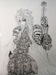  1boy armor flower illustration long_hair okada_megumu pisces_aphrodite rose saint_seiya 