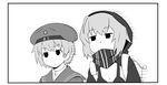  backpack bag clothes_writing dress greyscale hat kantai_collection monochrome multiple_girls re-class_battleship sailor_dress sailor_hat scarf shinkaisei-kan yuureidoushi_(yuurei6214) z1_leberecht_maass_(kantai_collection) 