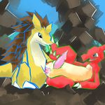  charmeleon cum cum_in_ass cum_inside eye_contact gay male nintendo orgasm pcred566 penis pok&#233;mon pok&eacute;mon sandslash sex sky video_games 