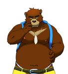  backpack banjo-kazooie bear biceps brown_fur chubby clothing cosplay fundoshi fur grizzly_bear juuichi juuichi_mikazuki looking_at_viewer male mammal morenatsu muscles necklace nipples pants plain_background pose solo topless underwear unknown_artist unsure 