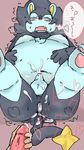  &#12425;&#12435;&#12383;&#12435;&#12385;&#12419;&#12435; &lt;3 ??????? after_sex anthro anthrofied anus balls blush butt chest_tuft chubby cum cum_in_ass cum_inside erection eyes_closed fur gay interspecies japanese_text legs_up luxray lying male mammal nintendo nipples nude obese on_back open_mouth overweight penis plain_background pok&#233;mon pok&#233;philia pok&eacute;mon tears text thick_thighs tuft video_games 