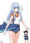  :d aoki_hagane_no_arpeggio bike_shorts blue_hair cosplay costume_switch crossover green_eyes i-401_(aoki_hagane_no_arpeggio) i-401_(kantai_collection) i-401_(kantai_collection)_(cosplay) iona iona_(cosplay) kantai_collection long_hair multiple_girls namesake open_mouth ponytail sailor_collar school_swimsuit ship shorts shorts_under_skirt smile swimsuit translation_request watercraft yano_toshinori 