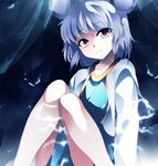  absurdres animal_ears bare_legs capelet grey_hair highres kotaroukuroo looking_at_viewer mouse_ears nazrin red_eyes short_hair smile solo touhou 