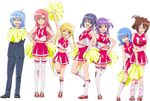  1boy 6+girls 6girls ayasaki_hayate blonde_hair blue_eyes blue_hair breasts brown_hair cheerleader collarbone green_eyes hayate_no_gotoku! katsura_hinagiku long_hair lowres maria maria_(hayate_no_gotoku!) multiple_girls nishizawa_ayumu purple_hair red_eyes sanzen&#039;in_nagi sanzen'in_nagi segawa_izumi socks suirenji_ruka twintails yellow_eyes 