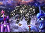  crown female foxi-5 friendship_is_magic galaxy group laser mecha my_little_pony princess_celestia_(mlp) princess_luna_(mlp) stars twilight_sparkle_(mlp) 