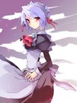  blue_hair kotonomiya_yuki maid non-web_source orange_eyes short_hair solo suigetsu 