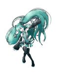  bad_id bad_pixiv_id boots detached_sleeves green_eyes green_hair hatsune_miku kintaro long_hair necktie skirt solo thigh_boots thighhighs twintails very_long_hair vocaloid 