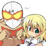  bangs blonde_hair crossover green_eyes lowres mizuhashi_parsee shitto_mask totsugeki!_pappara-tai touhou yuuhi_alpha 