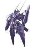  blue_hair jak long_hair mecha_musume original red_eyes solo sword weapon 