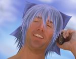  billy_herrington cellphone cirno crossover gachimuchi genderswap genderswap_(ftm) male_focus ni_(ippozenshin) parody phone real_life real_life_insert solo touhou 