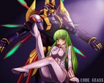  alec c.c. code_geass gawain green_hair high_heels long_hair mecha pilot_suit shoes solo 