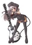  bad_id bad_pixiv_id cat_tail copyright_request guitar hat instrument solo tail thighhighs yamazaki_kazu 