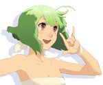  \m/ bad_id bad_pixiv_id breasts enami_katsumi green_hair macross macross_frontier orange_eyes ranka_lee small_breasts solo 