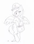  &lt;3 bag black_and_white blush cutie_mark derp_eyes derpy_hooves_(mlp) equine female flying friendship_is_magic hat horse invalid_background joey-darkmeat letter looking_at_viewer mailman mammal messenger_bag monochrome my_little_pony pegasus plain_background pony solo white_background wings 