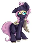  alasou blue_eyes clothing costume equine female fluttershy_(mlp) friendship_is_magic hair horse mammal my_little_pony ninja ninja_costume pegasus pink_hair plain_background pony shuriken solo white_background wings 