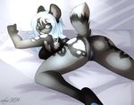  aimi anthro anus canine female looking_at_viewer looking_back mammal nude pussy smile solo topazfox 