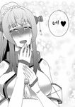  blush breasts comic crying full-face_blush greyscale happy happy_tears heart kantai_collection korean large_breasts long_hair monochrome smh1069 solo tears translated yamato_(kantai_collection) 