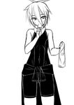  food greyscale looking_at_viewer monochrome myouan original popsicle shirakami_itsuki simple_background sketch solo white_background 