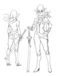  animunerdery belt bodysuit boots breasts character_profile cleavage greyscale hand_on_hip junketsu kamina_shades kill_la_kill kiryuuin_satsuki knee_boots lineart long_hair medium_breasts monochrome neckerchief planted_sword planted_weapon scabbard scarf sheath sword weapon what_if zipper 