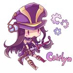  caitlyn_(league_of_legends) character_name chibi league_of_legends lowres shimatta solo 