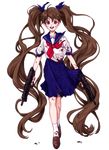  bad_id bad_pixiv_id bangs blood blood_on_face blood_stain bloody_clothes blue_sailor_collar bow brown_hair full_body gun hair_bow hair_ribbon hum_(fpswp777) loafers long_hair looking_at_viewer open_mouth original pleated_skirt red_eyes ribbon sailor_collar school_uniform serafuku shoes skirt smile socks solo standing transparent_background twintails very_long_hair walking weapon white_legwear wide-eyed wind yandere 