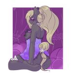  alpha_channel anthro anthrofied arnachy black_nipples blonde_hair blush breasts butt clothing equine eyewear female fur glasses grey_fur hair horse lingerie mammal my_little_pony nipples original_character plain_background pony purple_eyes side_boob solo transparent_background 