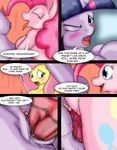  anthro anthrofied blue_eyes blush comic cum cutie_mark dialog dickgirl dickgirl_on_female english_text equine female fluttershy_(mlp) friendship_is_magic fur group hair horn horse inside intersex mammal my_little_pony one_eye_closed open_mouth penetration penis pink_fur pink_hair pinkie_pie_(mlp) pony purple_eyes purple_fur purple_hair pussy suirano text twilight_sparkle_(mlp) vaginal vaginal_penetration vein yellow_fur 