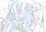  armor commentary gamagoori_ira highres key_frame kill_la_kill male_focus official_art partially_colored production_art scourge_regalia sketch solo 