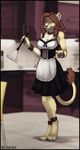  &lt;3 anthro clothing collar feather_duster feline female gorsh_dolderan lion maid maid_uniform maids_outfit mammal paws smile solo 