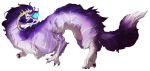  2014 alpha_channel digital_media_(artwork) dragon eastern_dragon feral fur furred_dragon purple_fur ravoilie simple_background solo standing transparent_background 