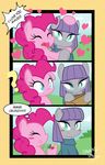  &lt;3 ? bag blue_eyes blush candy comic danmakuman duo english_text equine eyeshadow female friendship_is_magic hair horse makeup mammal maud_pie_(mlp) my_little_pony pink_hair pinkie_pie_(mlp) pony purple_hair sibling sisters text 