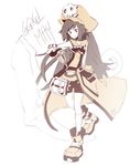  anchor bike_shorts fingerless_gloves gloves guilty_gear guilty_gear_xrd hat long_hair may_(guilty_gear) oversized_object pirate_hat punew skull_and_crossbones solo 
