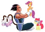  absurdly_absurd_res alpha_channel apple_bloom_(mlp) crossover cute cutie_mark_crusaders_(mlp) dragon_ball dragon_ball_z equine eye_contact female feral friendship_is_magic group hi_res horn horse male mammal muscles my_little_pony pegasus pony saiyan scootaloo_(mlp) smile sweetie_belle_(mlp) tickling unicorn vegeta vito wings 