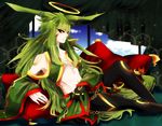  anthropomorphism green_hair male pokemon rayquaza yellow_eyes 