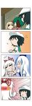  &gt;_&lt; 5girls =_= absurdres anger_vein animal_ears bandages black_hair blonde_hair blue_dress blush blush_stickers bow bowl chibi chopsticks clenched_teeth closed_eyes comic dress eighth_note emphasis_lines flying_sweatdrops food food_on_face fujiwara_no_mokou gradient_hair green_hair grimace hair_bow hair_ribbon hat highres juliet_sleeves kamishirasawa_keine kasodani_kyouko long_hair long_sleeves multicolored_hair multiple_girls murasa_minamitsu musical_note o3o open_mouth puffy_sleeves rakugaki-biyori relationshipping ribbon rice rumia sailor_hat shirt short_hair short_sleeves silent_comic silver_hair solid_circle_eyes suspenders sweatdrop teeth touhou tress_ribbon two-tone_hair very_long_hair whistle whistling white_hair yurijoshi 