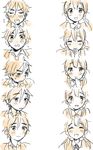  1girl expressions kitashirakawa_tamako long_hair momose_(oqo) monochrome ooji_mochizou school_uniform short_hair tamako_market 