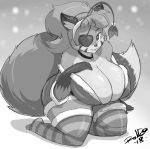  &lt;3 2018 anthro belly big_breasts big_butt blue_fur blue_hair breasts butt canine christmas clothed clothing eye_patch eyelashes eyewear female fox fur gift hair happy holidays holly_(plant) huge_breasts huge_butt lazuli_(doggod.va) legwear mammal midriff mistletoe multicolored_fur navel pink_eyes plant pole public public_nudity shonuff shonuff44 slightly_chubby smile solo stripes sweat thick_thighs thigh_highs toes underwear voluptuous white_fur wide_hips 