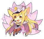  :d ahri ahri_(ari_30305) alternate_color alternate_costume alternate_hair_color alternate_hairstyle animal_ears bangs belt blonde_hair bow breasts brown_legwear chibi cleavage cosplay epaulettes facial_mark fang fox_ears fox_tail full_body girls'_generation happy hat hat_bow headset heart heart_necklace idol jacket jewelry league_of_legends legwear_under_shorts long_hair long_sleeves looking_to_the_side medium_breasts multiple_tails necklace open_clothes open_jacket open_mouth outstretched_arms pantyhose peaked_cap popstar_ahri shoes short_shorts shorts simple_background smile solo sparkle spread_arms tail uniform v-shaped_eyebrows very_long_hair whisker_markings white_background yellow_eyes zipper 