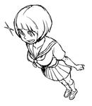  bob_cut breasts cleavage greyscale kill_la_kill lineart mankanshoku_mako mariel_cartwright medium_breasts monochrome school_uniform serafuku short_hair sketch solo 