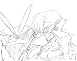  bad_id bad_tumblr_id commentary creator_connection greyscale justcallmeanerd kamina kamina_shades kill_la_kill living_clothes monochrome senketsu sketch spoilers tengen_toppa_gurren_lagann thumbs_up 