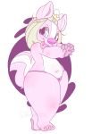  clothing drooling effie_the_skunk female fur hi_res hybrid lagomorph mammal mephitid multicolored_fur panties pastelassz pink_fur rabbit saliva skunk slightly_chubby tongue tongue_out two_tone_fur underwear white_fur 