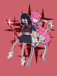  adventure_time bad_id bad_pixiv_id cosplay highres junketsu kill_la_kill kiryuuin_satsuki kiryuuin_satsuki_(cosplay) marceline_abadeer matoi_ryuuko matoi_ryuuko_(cosplay) multiple_girls pink_hair princess_bonnibel_bubblegum senketsu sword weapon 