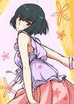  alternate_costume alternate_hairstyle black_hair blush casual kill_la_kill kiryuuin_satsuki ruka_(naritayuzu) short_hair skirt solo spoilers 