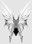  highres inkblot_test kotoba_noriaki mecha no_humans pixiv_robot_wars seirios_(kotoba) simple_background spiky symmetry wings 