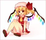  bad_id bad_pixiv_id blonde_hair chaba_(hortensia) flandre_scarlet hat one_side_up short_hair solo touhou wings 