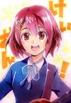  bad_id bad_pixiv_id commentary guitar hair_ornament hairclip instrument k-on! kushieda_minori lowres parody red_eyes red_hair school_uniform short_hair smile solo toradora! zero_q 