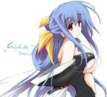  blue_hair bow breasts dizzy guilty_gear hair_bow large_breasts nt50 ribbon solo underboob 