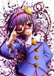  eyes hairband heart highres komeiji_satori purple_hair red_eyes smile solo touhou wa-san 
