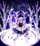  awa_toka bad_id bad_pixiv_id boots cape hat letty_whiterock smile solo touhou tree 